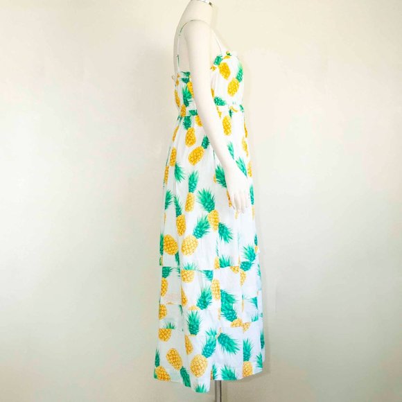 NWT J. Crew Pineapple Square Neck Ruffle Maxi Dress size 8 - Picture 4 of 10